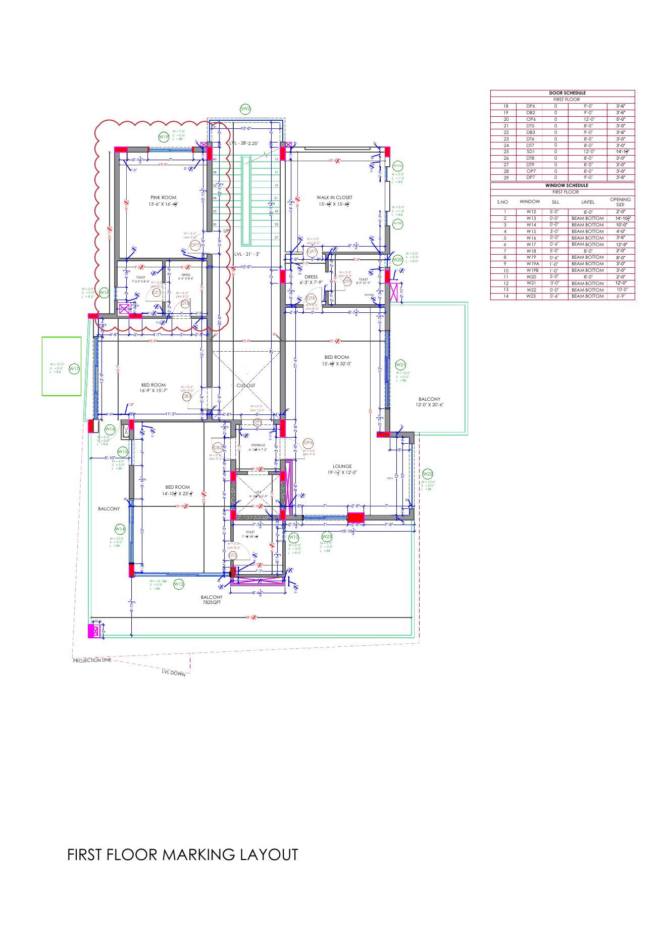 Marking Layout — First