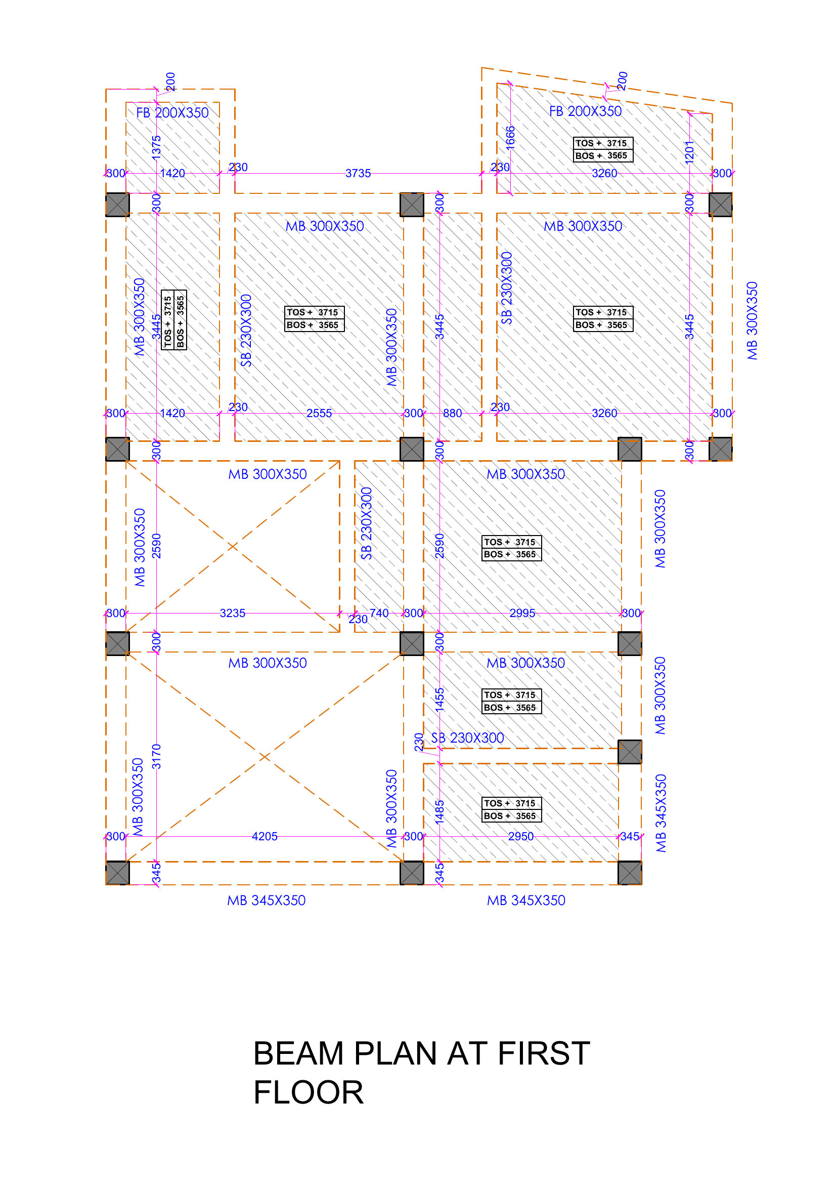 Beam Plan — First Floor