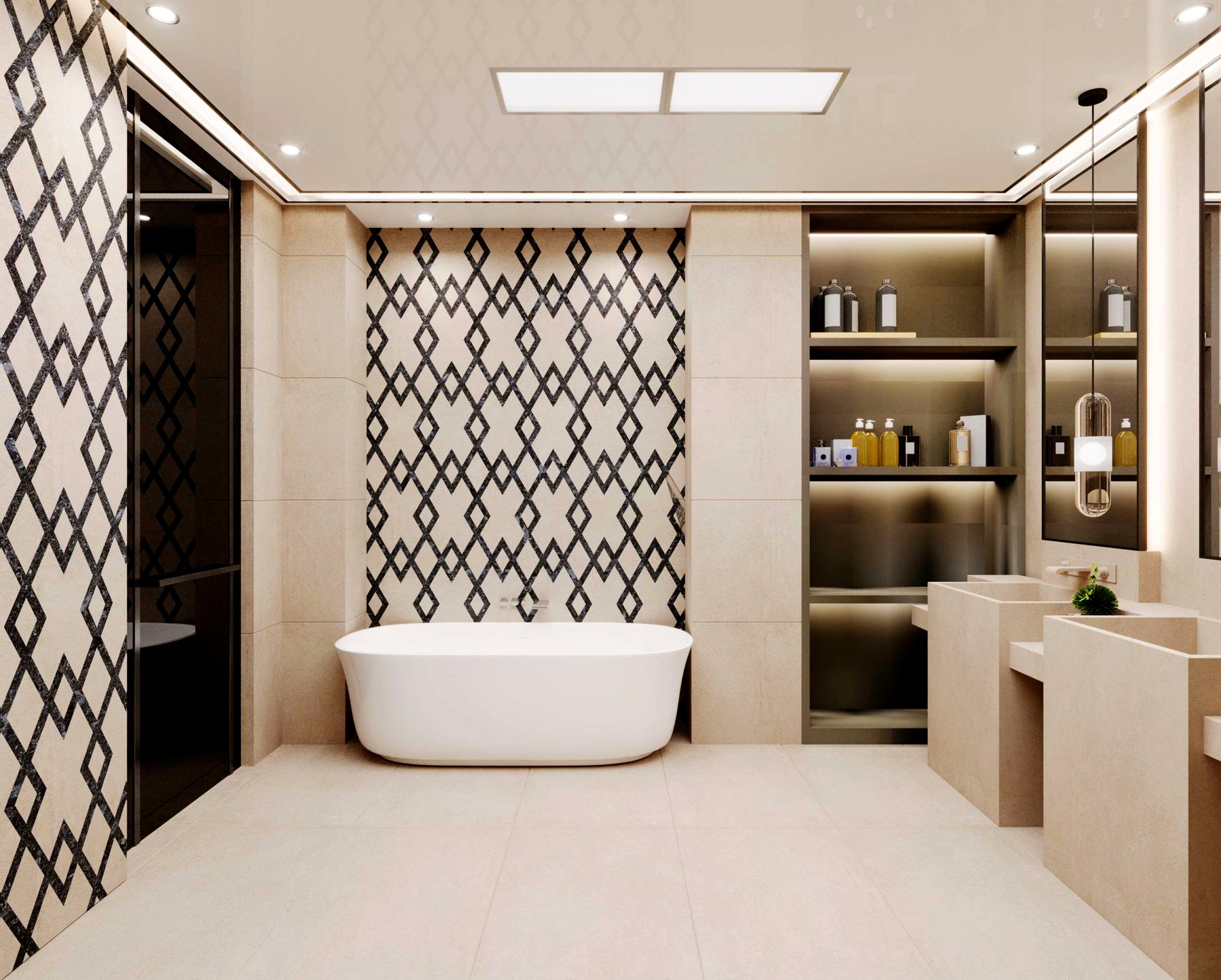 Beige onyx · brushed with matte black hardware
