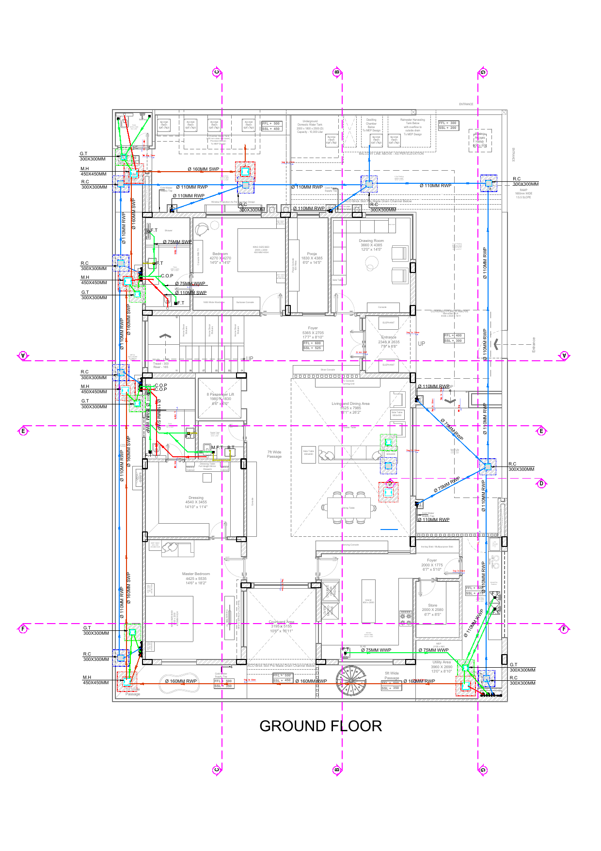 Second Floor · Plumbing Layout