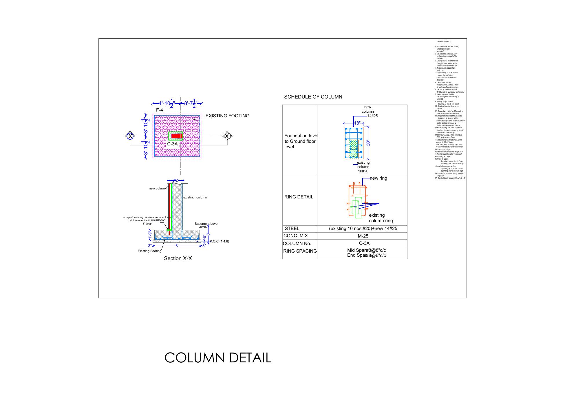 Column & Footing Detail