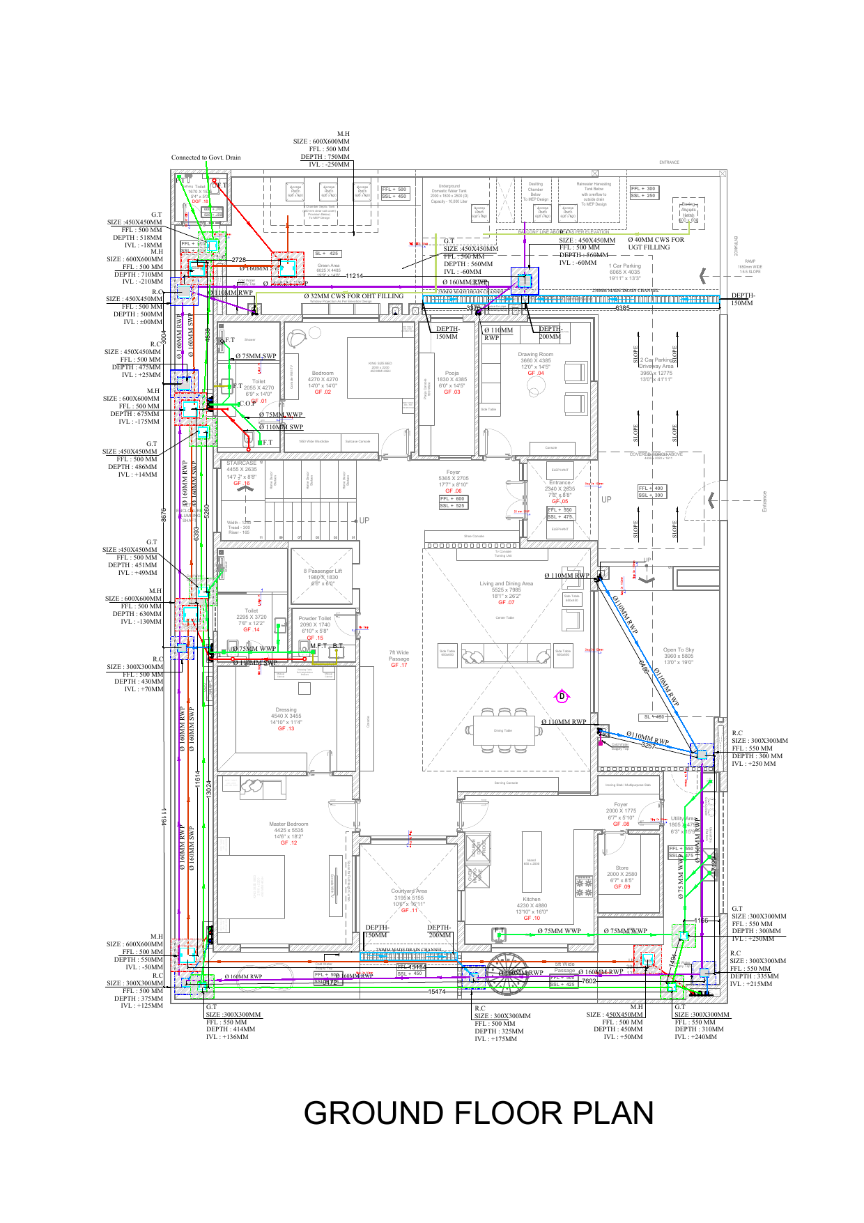 First Floor · Plumbing Layout