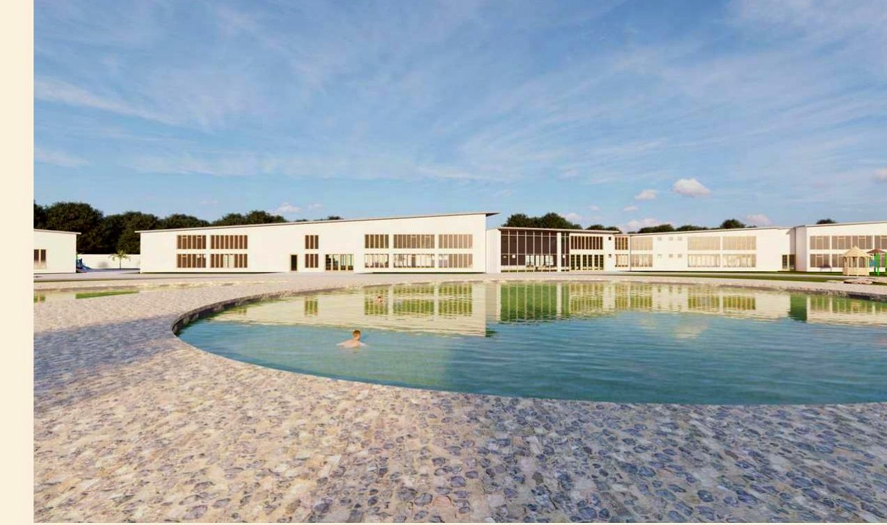 Retention pool · long facade