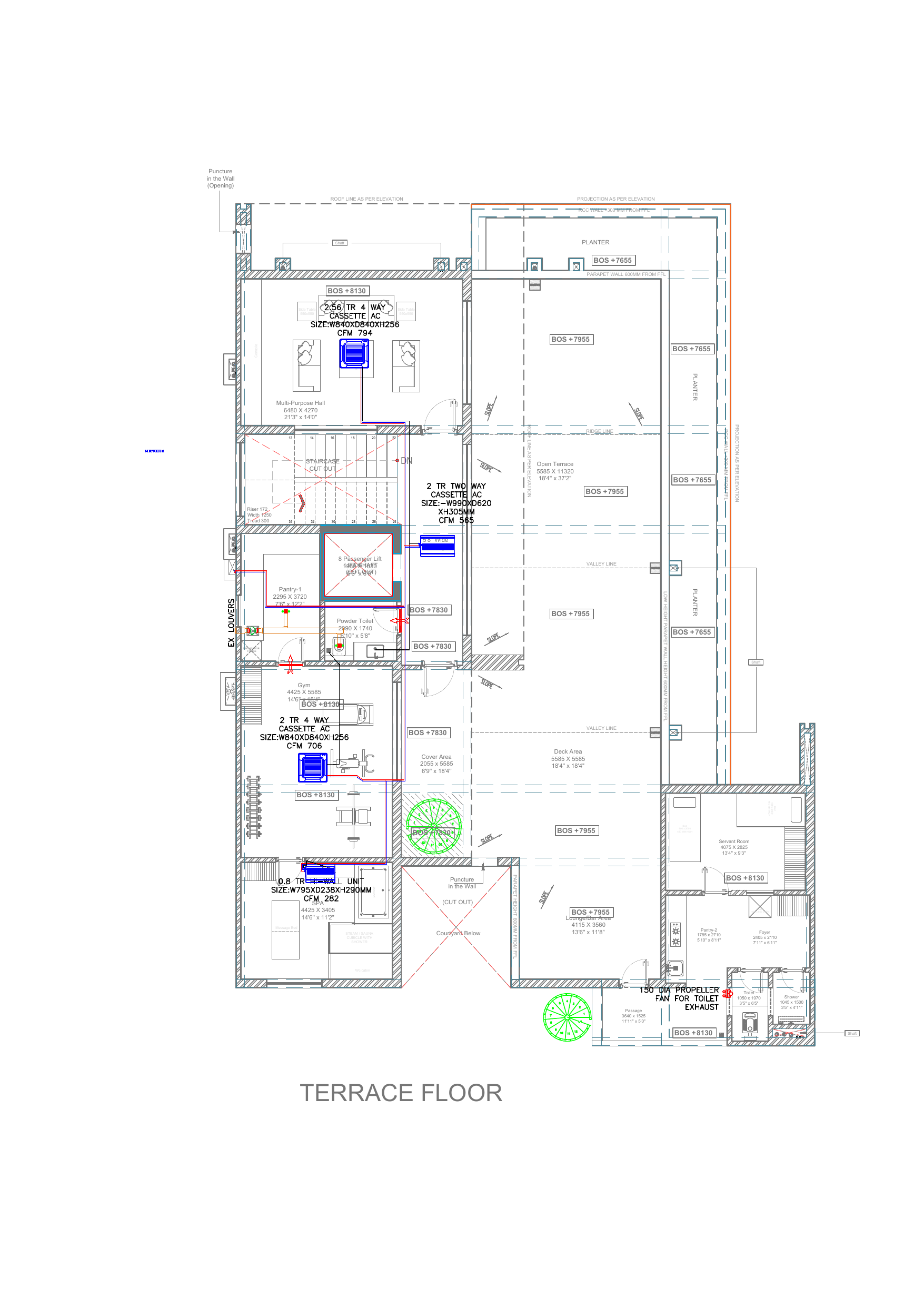 Terrace Floor · HVAC Layout